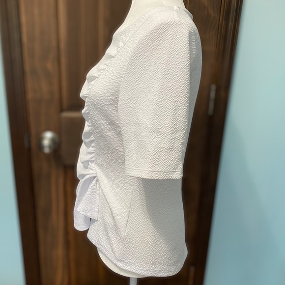 Deletta Anthropologie Ruched Ripple-Front Top - Picture 2 of 7